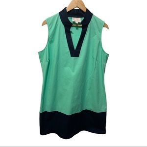 SAIL TO SABLE NAVY AND KELLY GREEN COLOR BLOCK DRESS SIZE XL